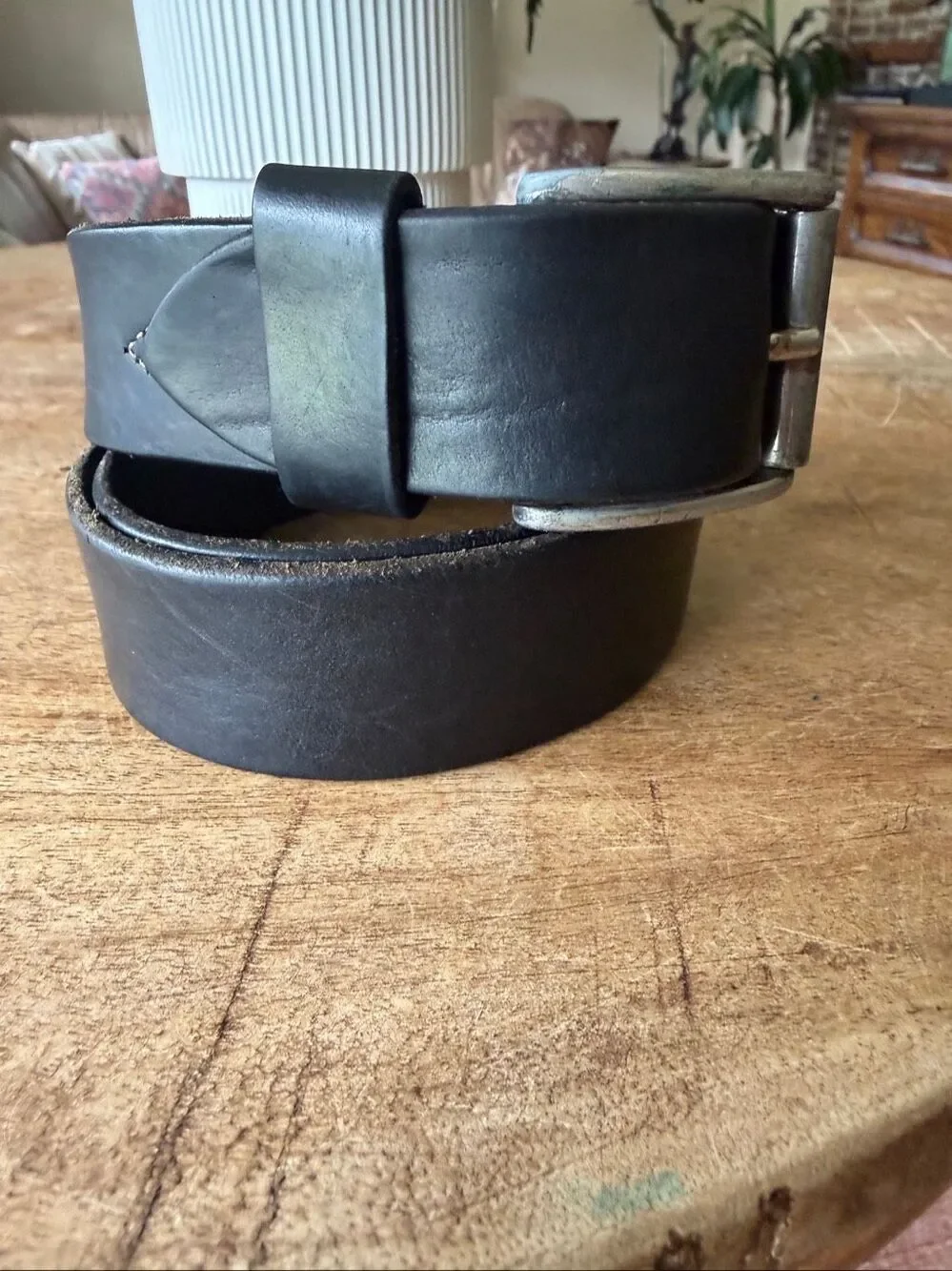 Structure Blue Workwear Men’s Black Genuine Leather Belt